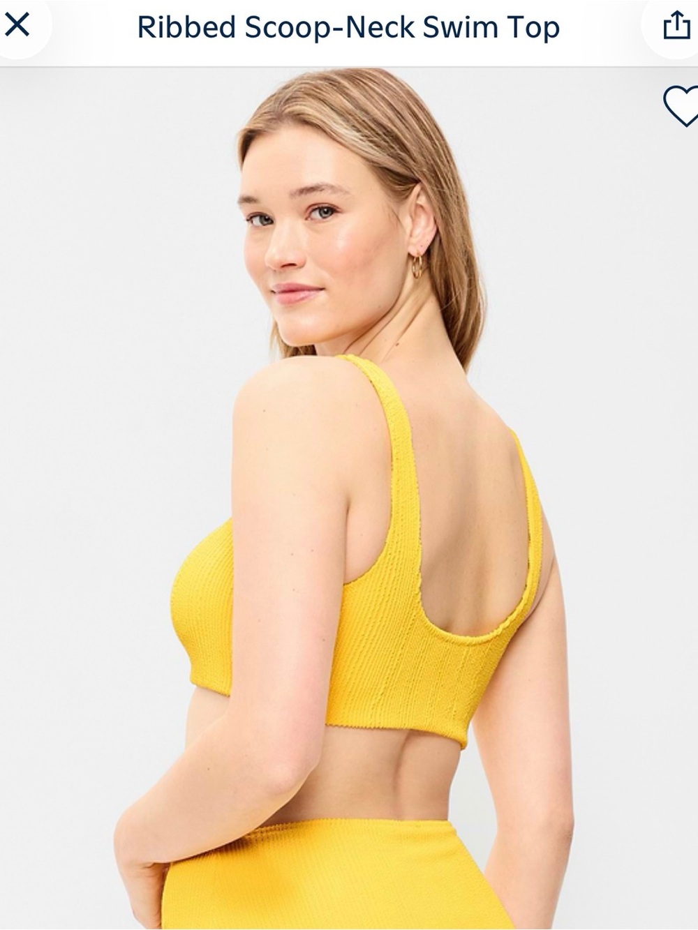 Old Navy Bright Yellow Ribbed High-Waist Bikini Set - Picture 7 of 7
